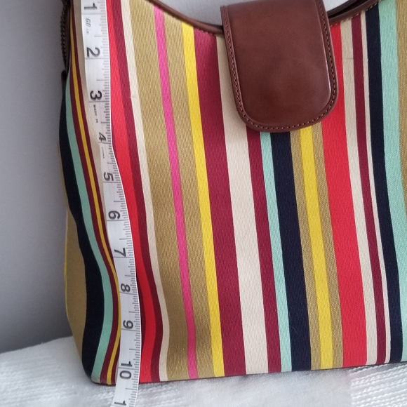 Fossil Colorful Canvas Striped Shoulder Handbag - Picture 9 of 12